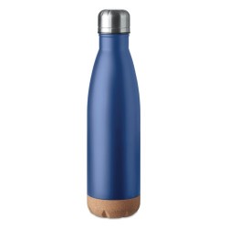 Bouteille isotherme double paroi  de 500 ml en acier inoxydable - ASPEN CORK Matières : acier inoxydable Couleurs : bleu marquag