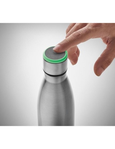 Bouteille Isotherme Inox Personnalisée 500 ml DEREO Matières : acier inoxydable Couleurs : argenté mat impression haute définiti