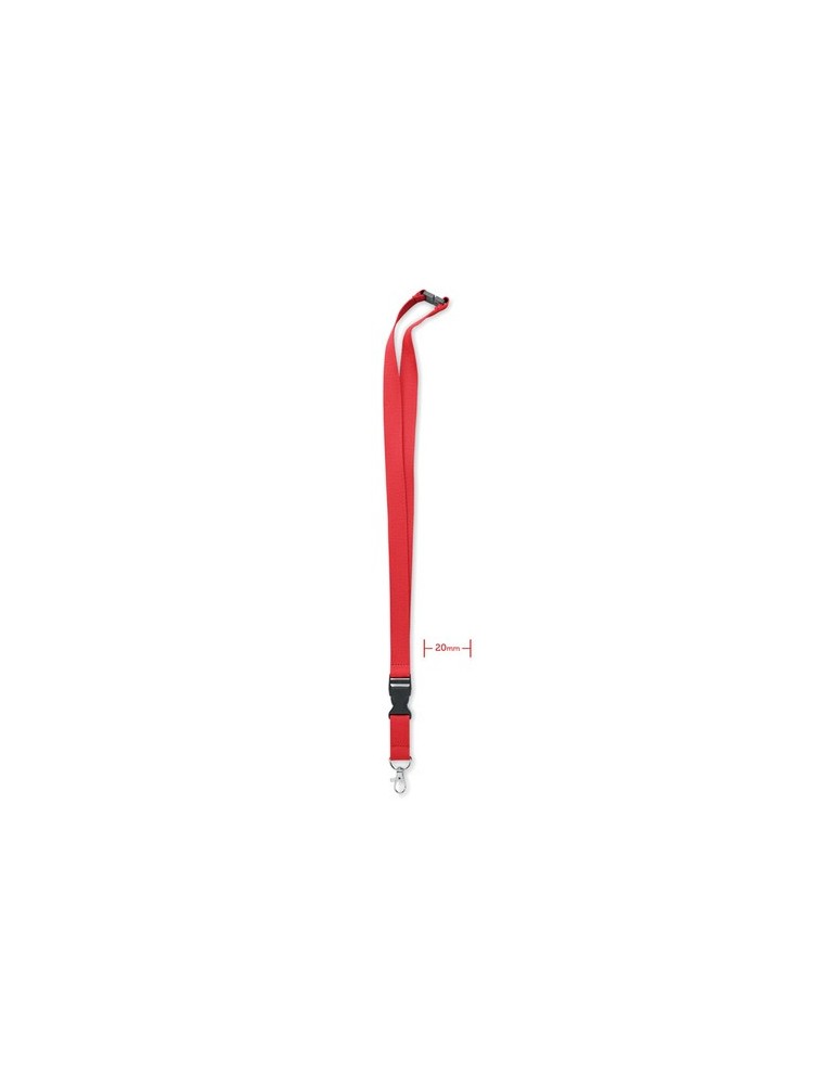 Lanyard en coton 20mm personnalisé - LANNYCOT Matières : coton Couleurs : rouge personnalisation rapide en France