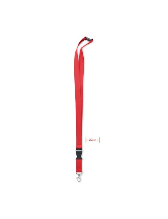 Lanyard en coton 20mm personnalisé - LANNYCOT Matières : coton Couleurs : rouge personnalisation rapide en France