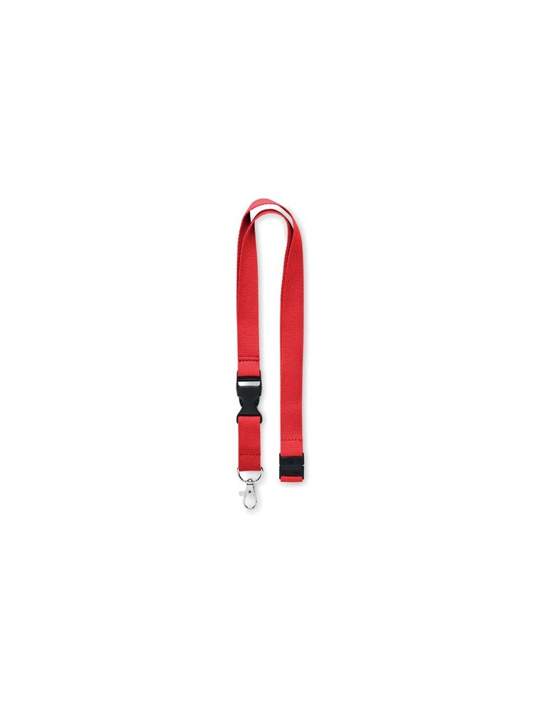 Lanyard en coton 20mm personnalisé - LANNYCOT Matières : coton Couleurs : rouge cadeau client original
