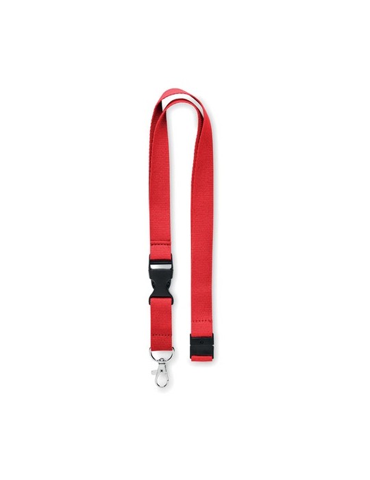 Lanyard en coton 20mm personnalisé - LANNYCOT Matières : coton Couleurs : rouge cadeau client original
