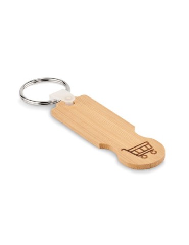 Porte-clés jeton en bambou personnalisable COMPRAS