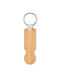 Porte-clés jeton en bambou personnalisable COMPRAS Matières : bambou Couleurs : bois cadeau entreprise pas cher