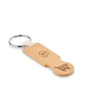 Porte-clés jeton en bambou personnalisable COMPRAS Matières : bambou Couleurs : bois goodies publicitaire événementiel