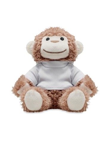 Peluche Singe Unique Cadeau Publicitaire - LENNY Matières : PET Couleurs : blanc impression haute définition