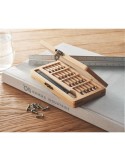 Set d'Outils Éco-responsables Personnalisé 24 Pièces BAMTOOL Matières : bambou Couleurs : bois goodies publicitaire événementiel