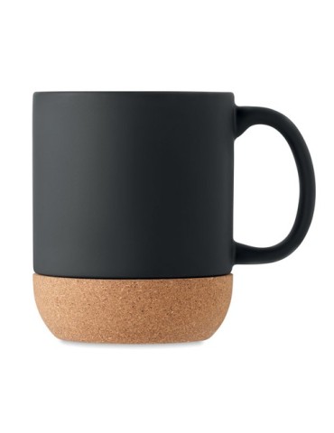 Tasse personnalisée en céramique mate et liège - MATT, cadeau idéal  Matières : grès Couleurs : noir goodies publicitaire événem