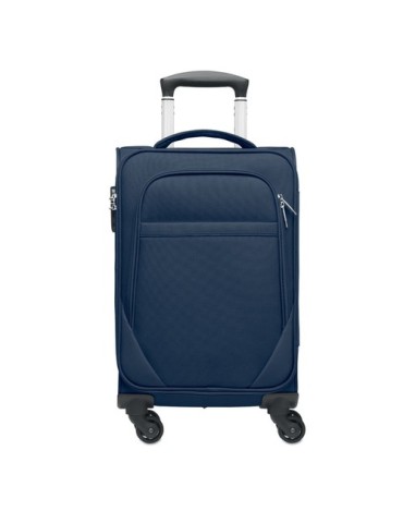 Valise cabine  personnalisée 600D - VOYAGE Matières : PET recyclé Couleurs : bleu goodies publicitaire événementiel