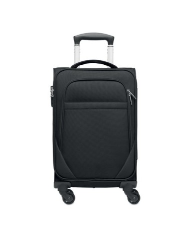 Valise cabine  personnalisée 600D - VOYAGE Matières : PET recyclé Couleurs : noir marquage laser ultra précis