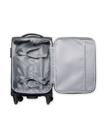 Valise cabine  personnalisée 600D - VOYAGE Matières : PET recyclé Couleurs : noir accessoire événementiel unique