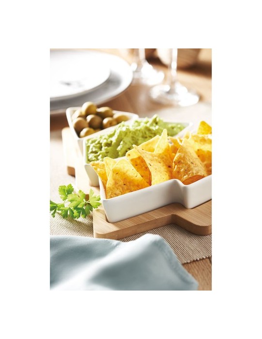 Plat de Service de Noël VIRAM en Bambou