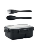 Lunch box  personnalisée avec couverts en PP - MAKAN Matières : polypropylène (PP) Couleurs : noir