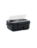 Lunch box  personnalisée avec couverts en PP - MAKAN Matières : polypropylène (PP) Couleurs : noir cadeau entreprise pas cher