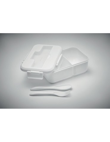 Lunch box  personnalisée avec couverts en PP - MAKAN marquage laser ultra précis