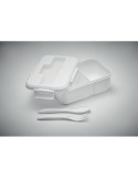 Lunch box  personnalisée avec couverts en PP - MAKAN marquage laser ultra précis