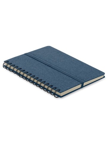 Cahier A5 publicitaire avec support de téléphone STRATA Matières : papier recyclé Couleurs : bleu goodies personnalisé en stock