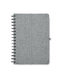 Cahier A5 publicitaire avec support de téléphone STRATA Matières : papier recyclé Couleurs : gris livraison express 24h 48h