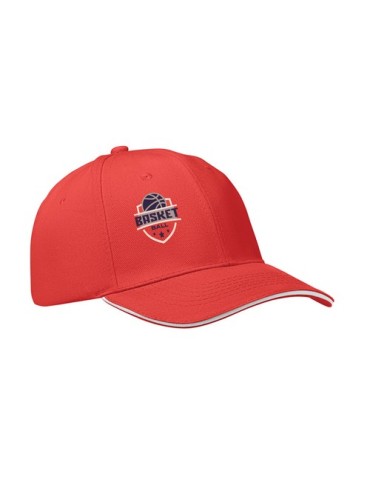 Casquette baseball 6 pans publicitaire BUFFALO Matières : coton Couleurs : blanc objet promotionnel éco-responsable