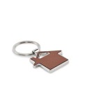 Porte-clés publicitaires en forme de maison LOUSE Matières : métal Couleurs : marron personnalisable avec votre logo