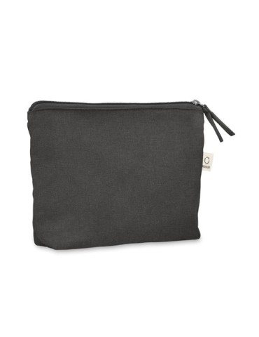 Sac cosmétique personnalisé 320 gr/m² - ELNAS Matières : coton recyclé Couleurs : noir cadeau entreprise pas cher