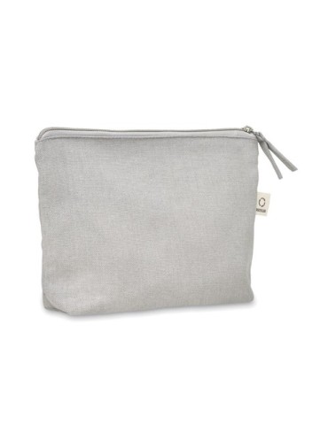 Sac cosmétique personnalisé 320 gr/m² - ELNAS Matières : coton recyclé Couleurs : gris personnalisable avec votre logo