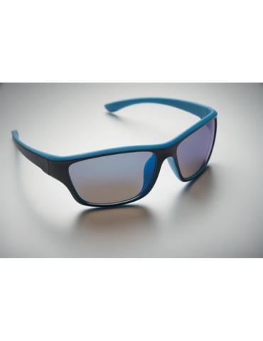 Lunettes de sport miroir UV400 personnalisées YUMA Matières : Polycarbonate (PC) Couleurs : turquoise accessoire événementiel un