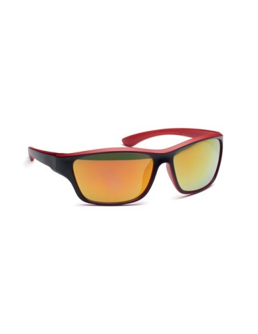 Lunettes de sport miroir UV400 personnalisées YUMA Matières : Polycarbonate (PC) Couleurs : rouge impression haute définition