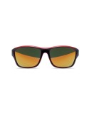 Lunettes de sport miroir UV400 personnalisées YUMA Matières : Polycarbonate (PC) Couleurs : rouge objet promo petit budget