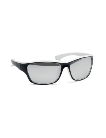 Lunettes de sport miroir UV400 personnalisées YUMA Matières : Polycarbonate (PC) Couleurs : blanc cadeau entreprise pas cher
