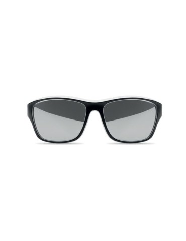 Lunettes de sport miroir UV400 personnalisées YUMA Matières : Polycarbonate (PC) Couleurs : blanc goodies personnalisé en stock