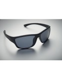 Lunettes de sport miroir UV400 personnalisées YUMA Matières : Polycarbonate (PC) Couleurs : noir impression logo haute qualité