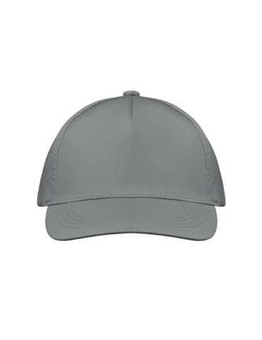 Casquette baseball 5 pans publicitaire personnalisée BUZZ Matières : coton Couleurs : gris marquage laser ultra précis