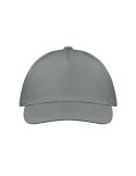 Casquette baseball 5 pans publicitaire personnalisée BUZZ Matières : coton Couleurs : gris marquage laser ultra précis