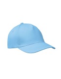Casquette baseball 5 pans publicitaire personnalisée BUZZ Matières : coton Couleurs : bleu bébé personnalisation rapide en Franc