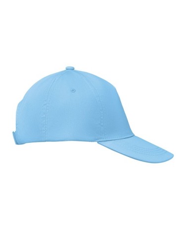 Casquette baseball 5 pans publicitaire personnalisée BUZZ Matières : coton Couleurs : bleu bébé livraison express 24h 48h