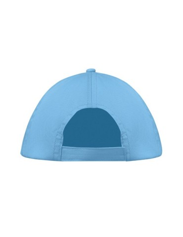 Casquette baseball 5 pans publicitaire personnalisée BUZZ Matières : coton Couleurs : bleu bébé personnalisable avec votre logo
