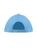 Casquette baseball 5 pans publicitaire personnalisée BUZZ Matières : coton Couleurs : bleu bébé personnalisable avec votre logo