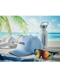 Casquette baseball 5 pans publicitaire personnalisée BUZZ Matières : coton Couleurs : bleu bébé objet publicitaire robuste