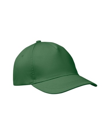 Casquette baseball 5 pans publicitaire personnalisée BUZZ Matières : coton Couleurs : vert foncé marquage laser ultra précis