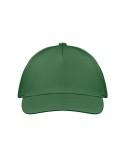 Casquette baseball 5 pans publicitaire personnalisée BUZZ Matières : coton Couleurs : vert foncé marquage couleur éclatante