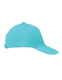 Casquette baseball 5 pans publicitaire personnalisée BUZZ Matières : coton Couleurs : turquoise goodies entreprise design