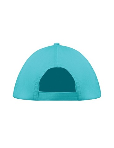 Casquette baseball 5 pans publicitaire personnalisée BUZZ Matières : coton Couleurs : turquoise cadeau entreprise pas cher