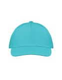 Casquette baseball 5 pans publicitaire personnalisée BUZZ Matières : coton Couleurs : turquoise goodies personnalisé en stock