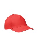 Casquette baseball 5 pans publicitaire personnalisée BUZZ Matières : coton Couleurs : rouge cadeau collaborateur premium
