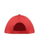 Casquette baseball 5 pans publicitaire personnalisée BUZZ Matières : coton Couleurs : rouge marquage laser ultra précis