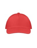 Casquette baseball 5 pans publicitaire personnalisée BUZZ Matières : coton Couleurs : rouge objet promo petit budget