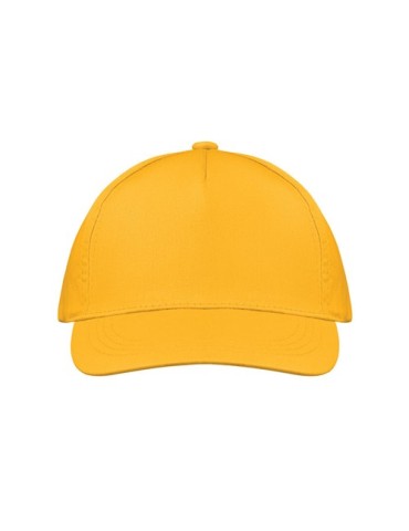 Casquette baseball 5 pans publicitaire personnalisée BUZZ Matières : coton Couleurs : jaune goodies publicitaire durable