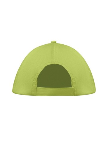 Casquette baseball 5 pans publicitaire personnalisée BUZZ Matières : coton Couleurs : vert citron marquage couleur éclatante