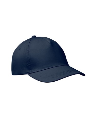 Casquette baseball 5 pans publicitaire personnalisée BUZZ Matières : coton Couleurs : bleu marine impression logo haute qualité
